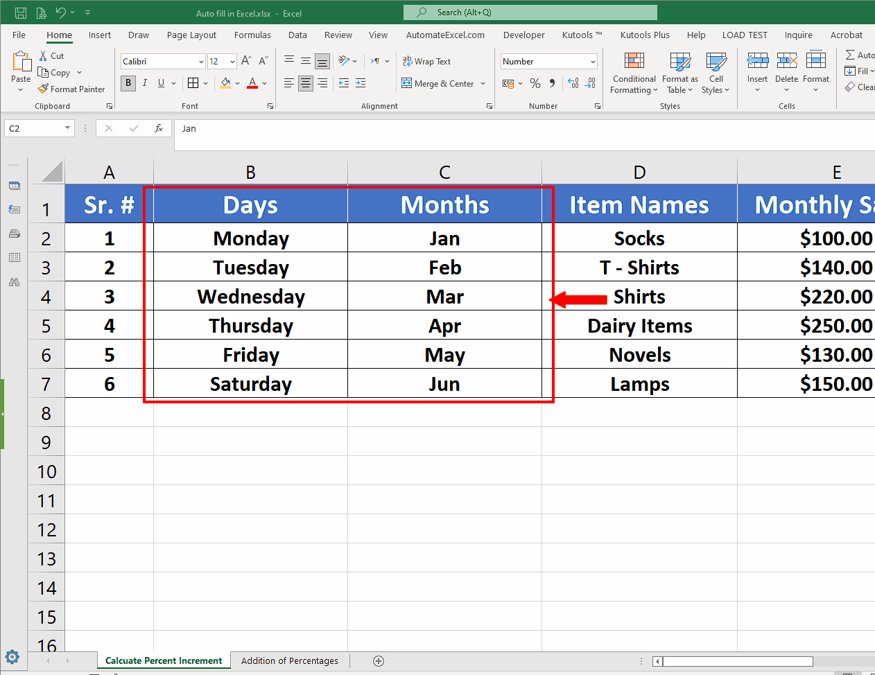 How To Use Autofill In Excel 2013 | SpreadCheaters
