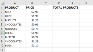 excel find number of entries in column