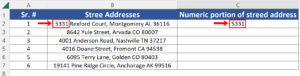 How To Extract The Numeric Portion Of A Street Address In Excel ...