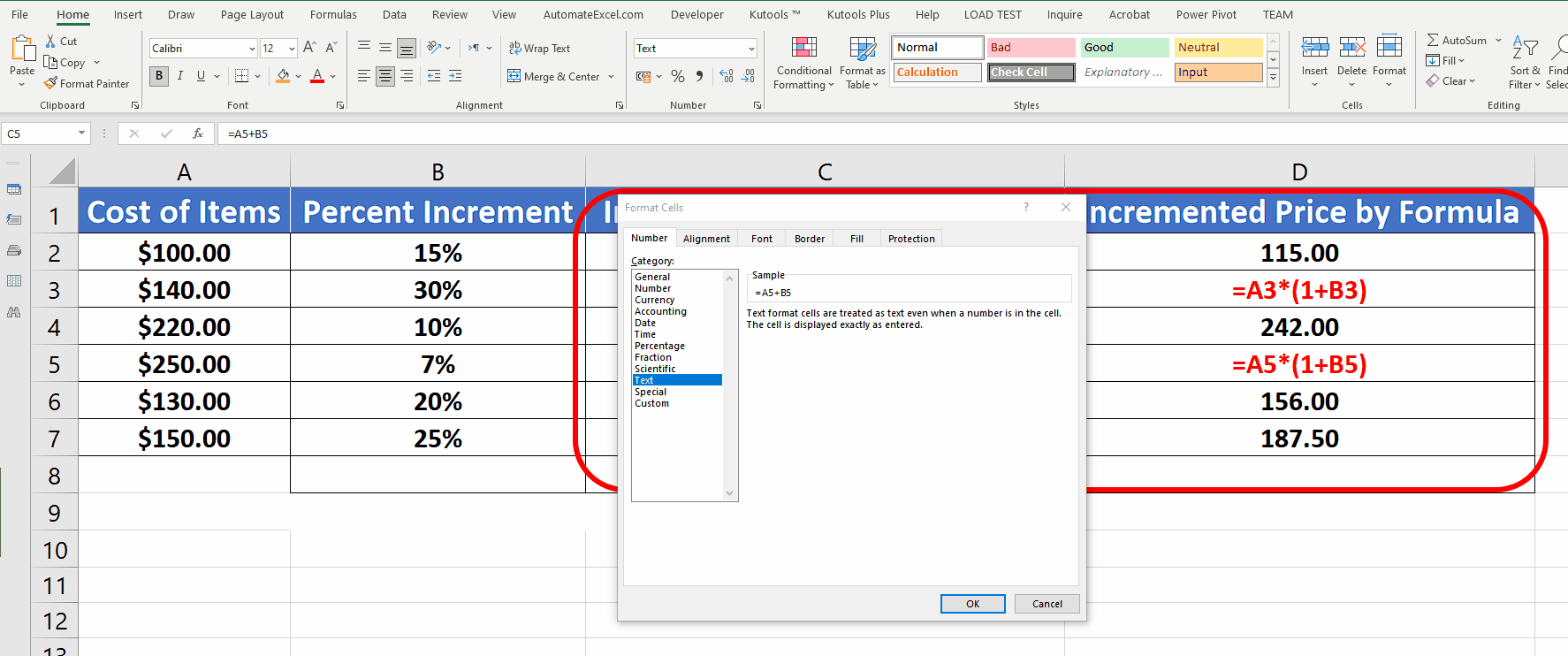 How To Fix Excel Formulas Not Showing Results In Excel | SpreadCheaters