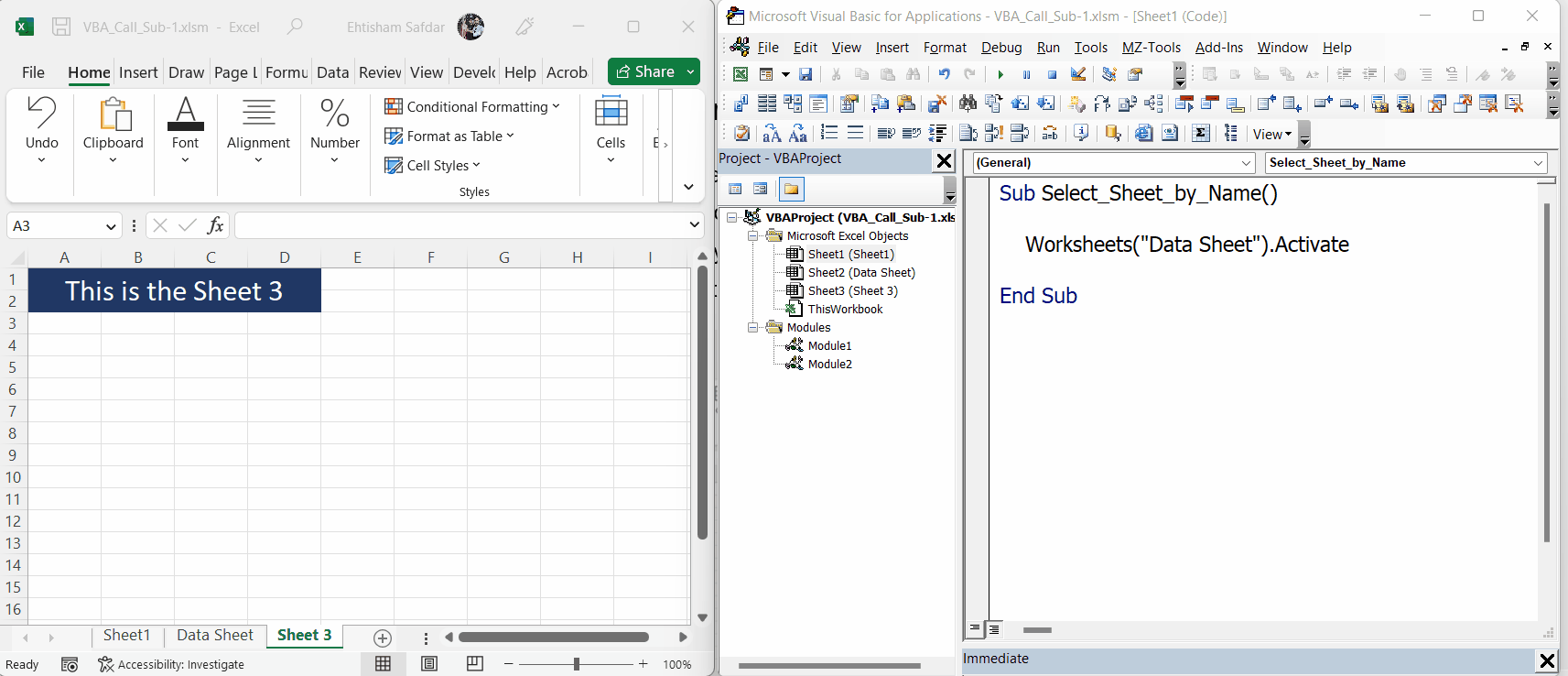 How To Select A Sheet In Excel VBA