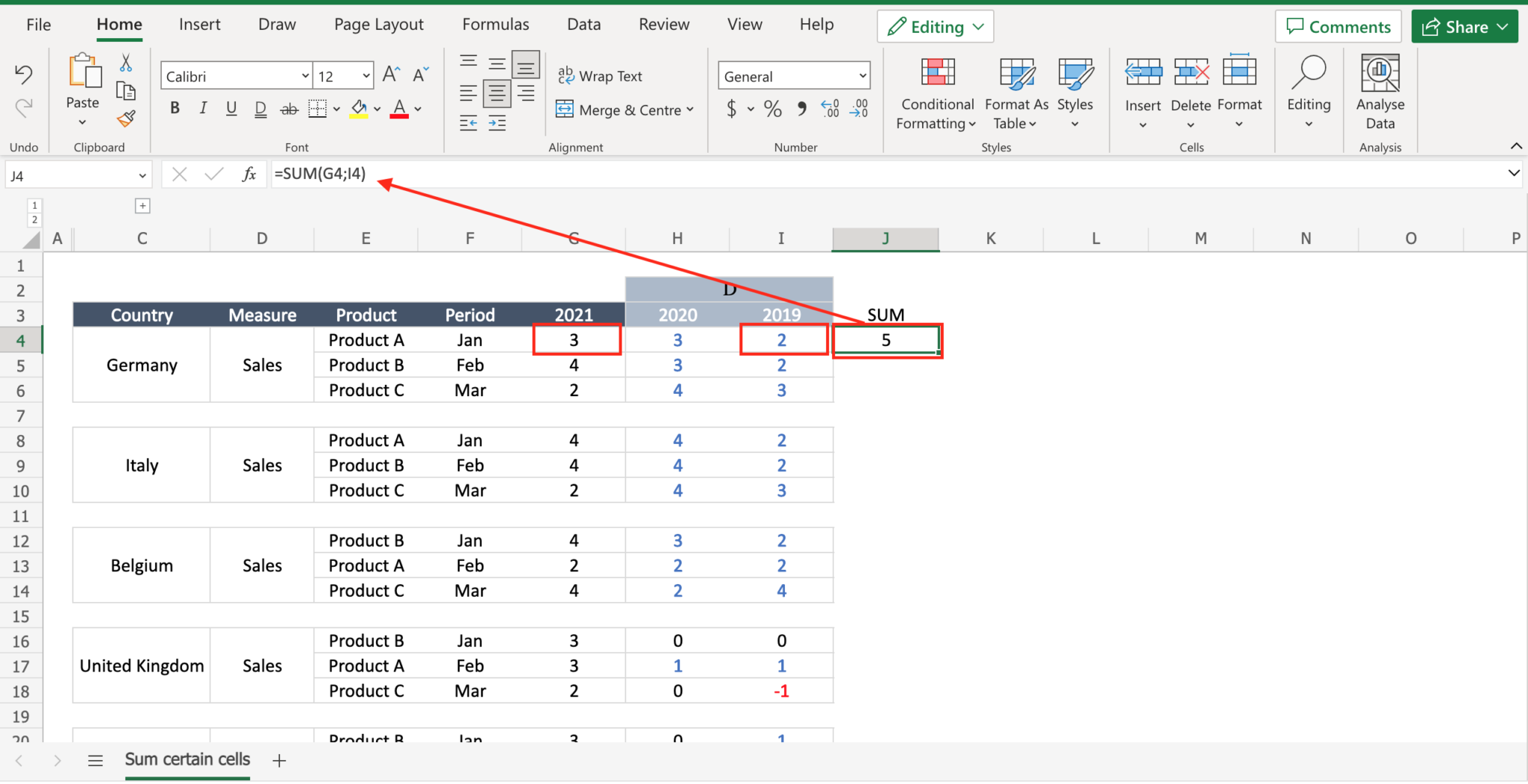 How To Sum Number Of Filled Cells In Excel