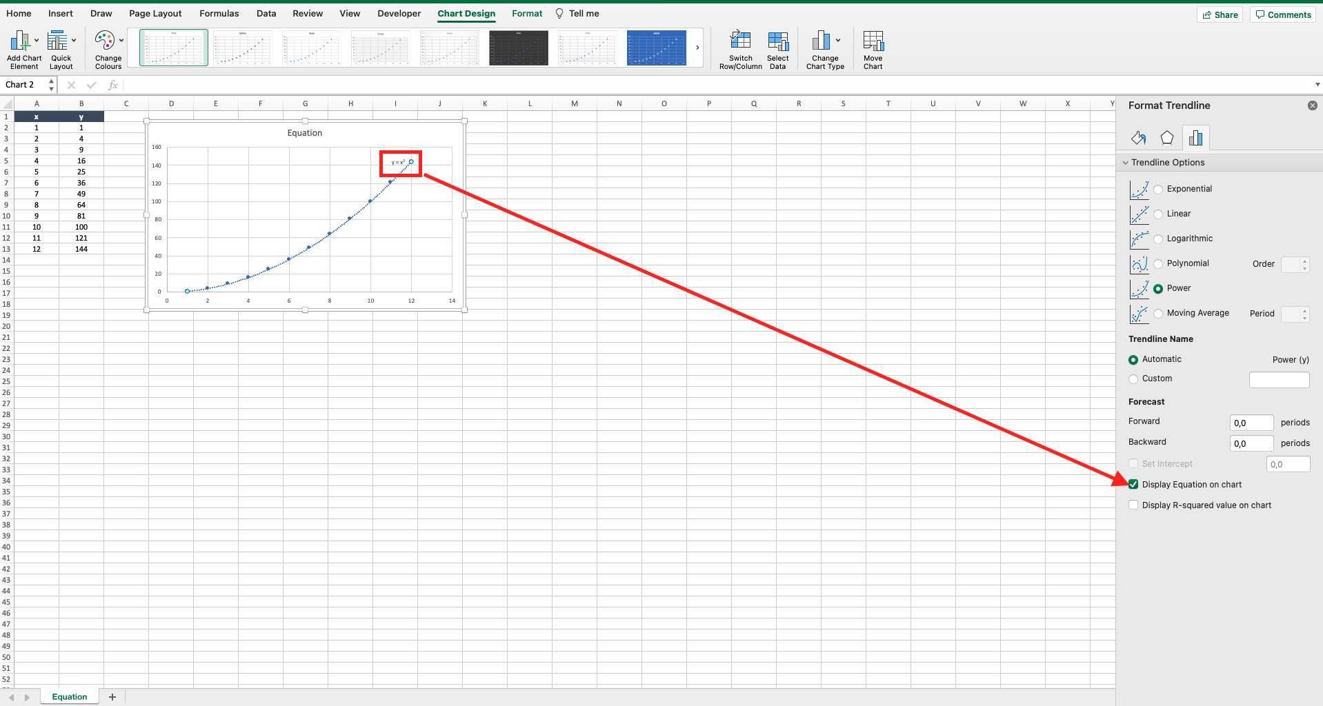 How To Get A Graph From An Equation In Excel