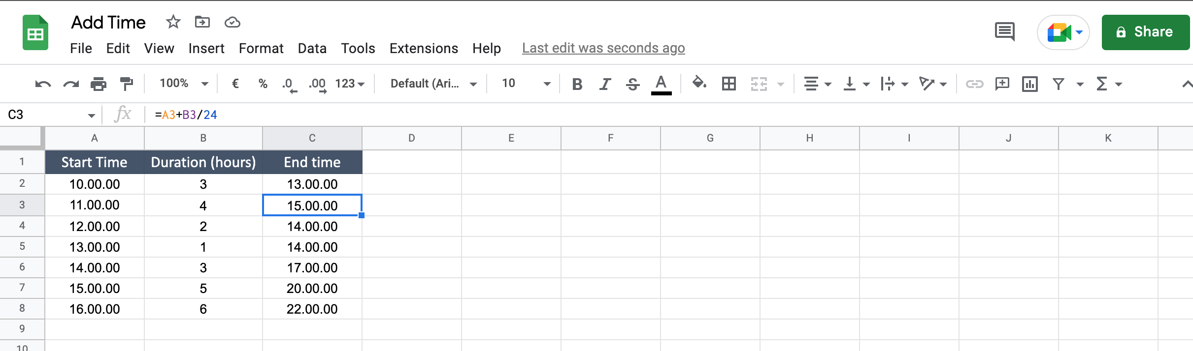Final Image How To Add Time In Google Sheets 