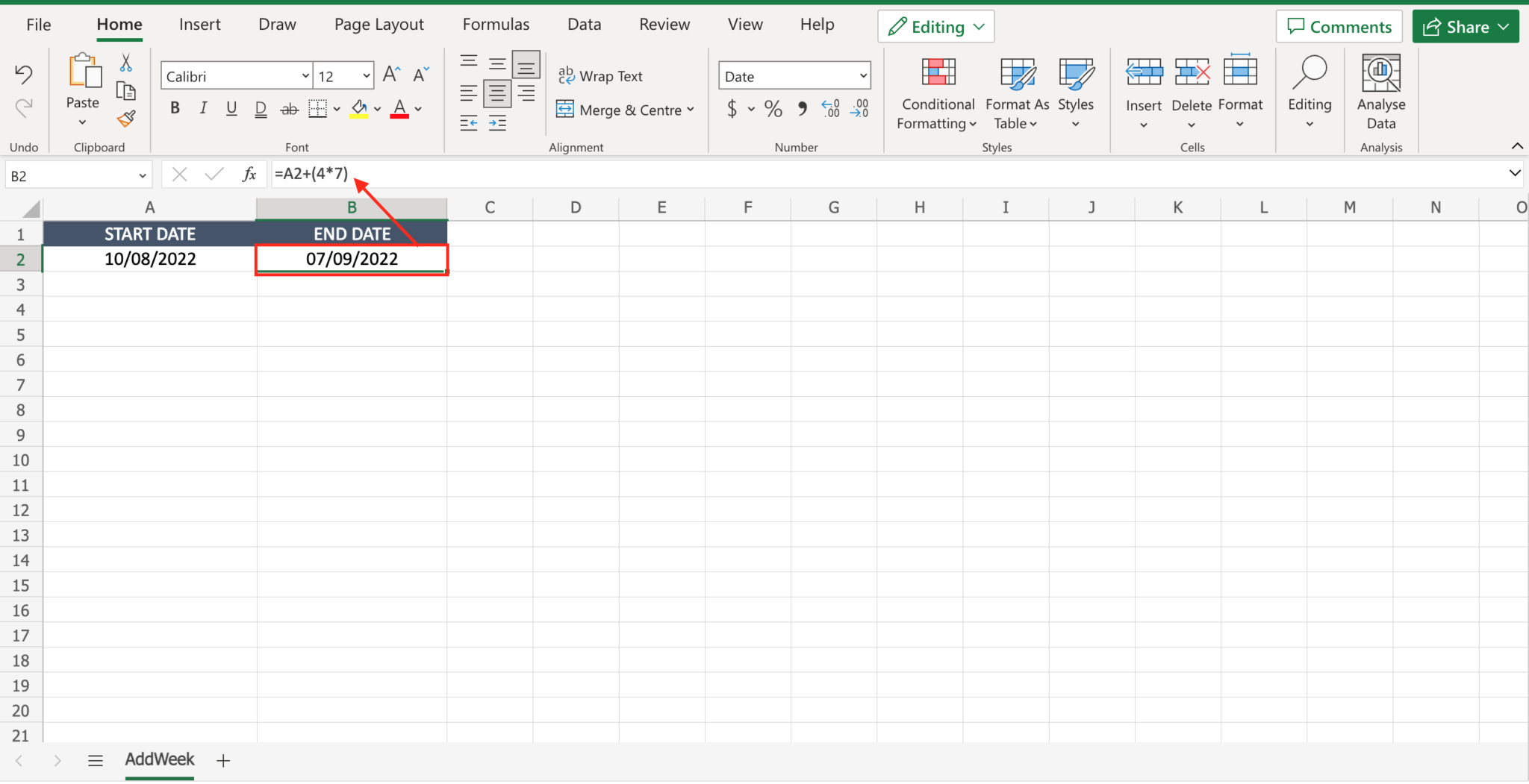 How to add weeks to a date in excel spreadcheaters