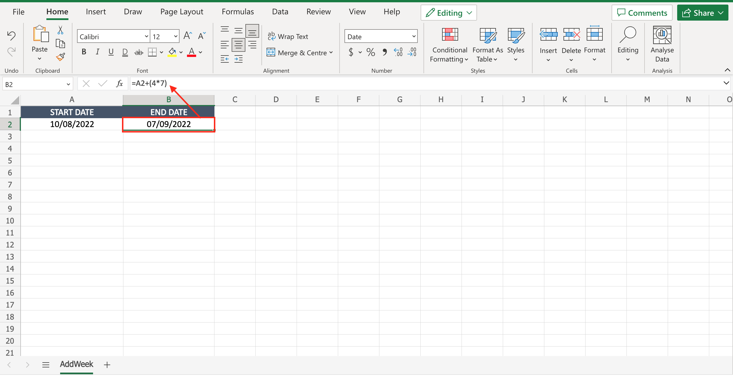 How To Add Weeks To A Date In Excel SpreadCheaters