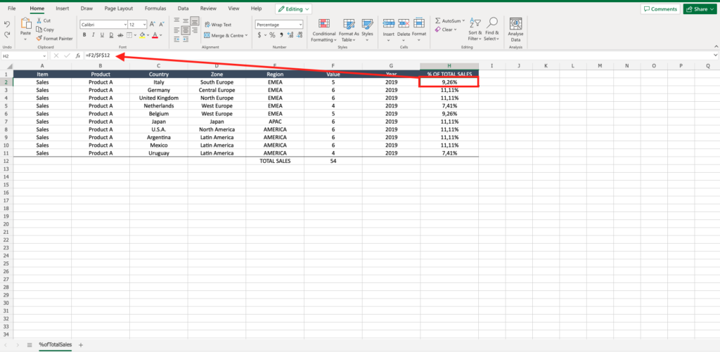 how-to-calculate-percentage-of-total-sales-in-excel-spreadcheaters