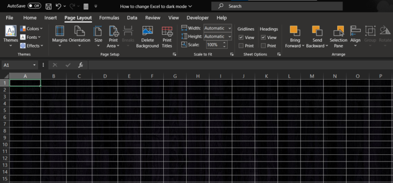 How To Change Excel To Dark Mode | SpreadCheaters