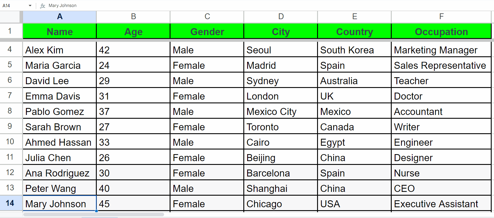 How To Make A Title Row On Google Sheets