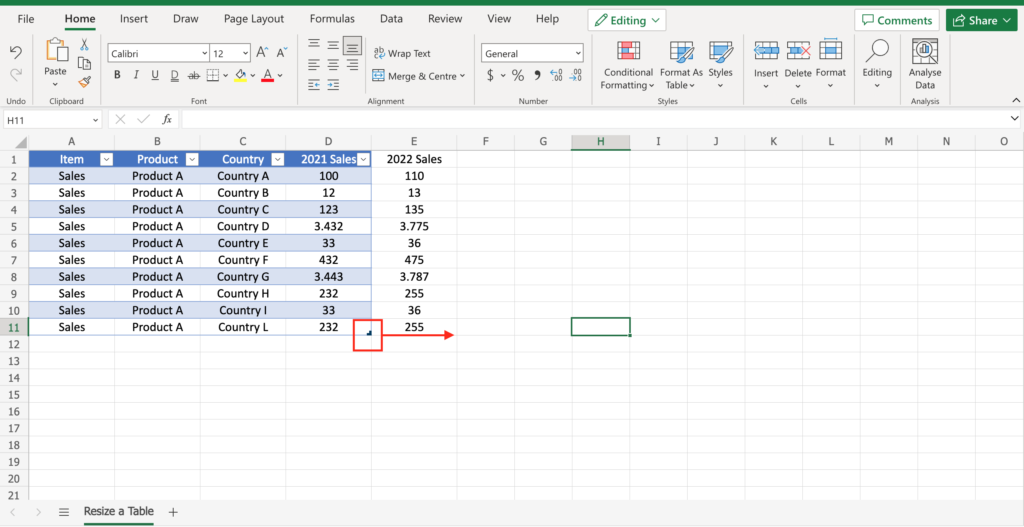 How To Extend A Table In Excel | SpreadCheaters