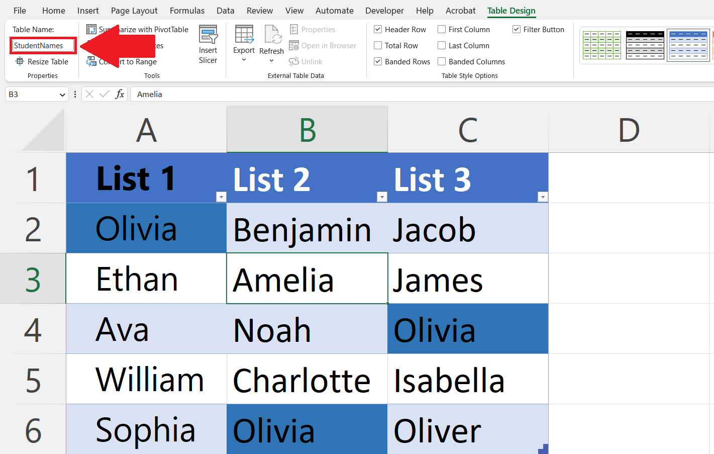 How To Find Table Name In Excel Sheet