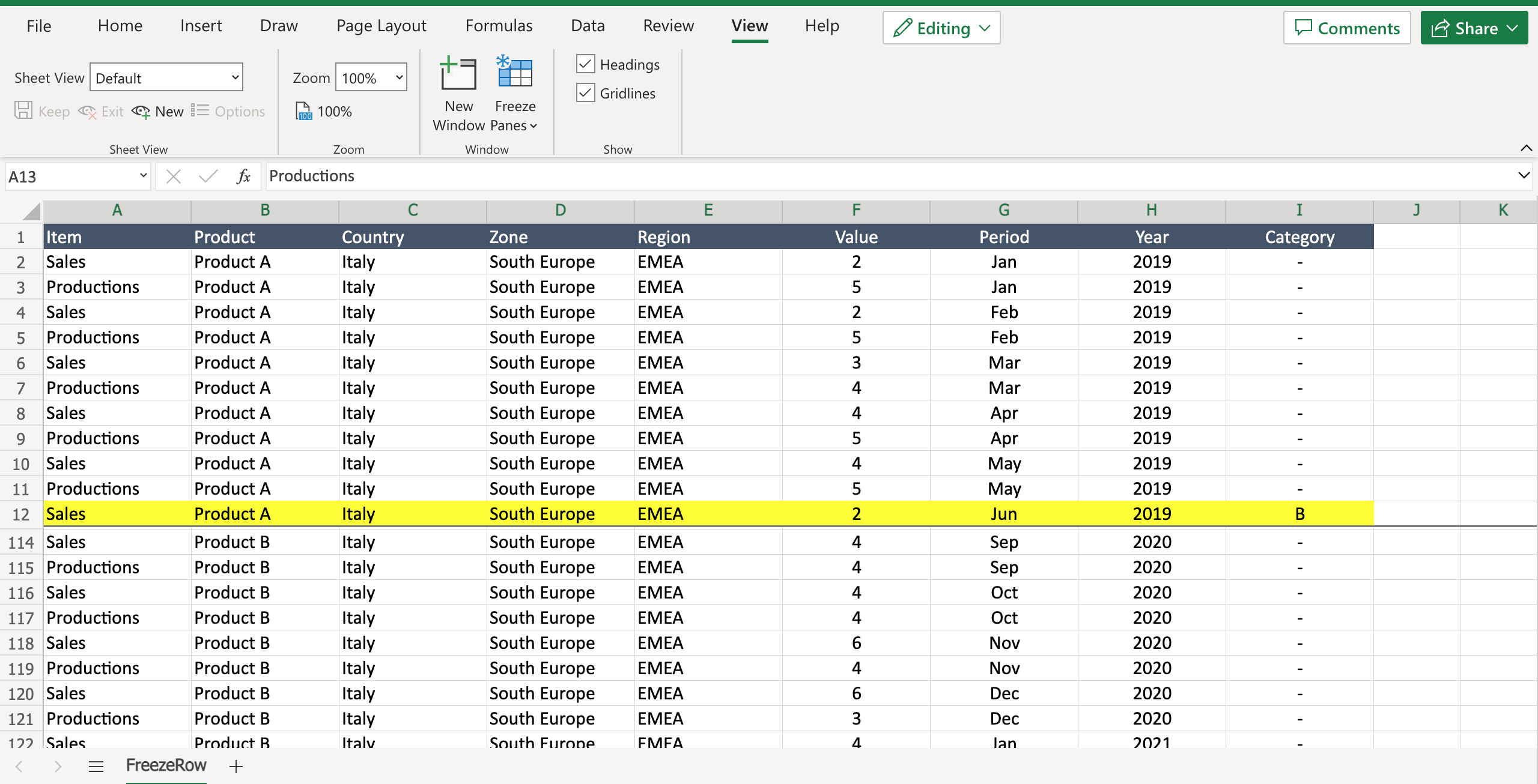 How To Lock A Specific Row In Excel