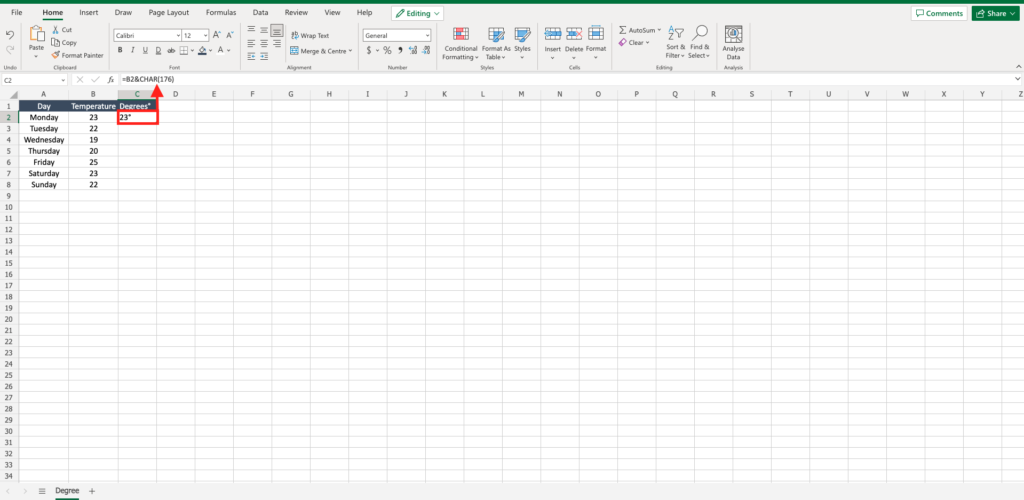 how-to-insert-a-degree-symbol-in-excel-spreadcheaters