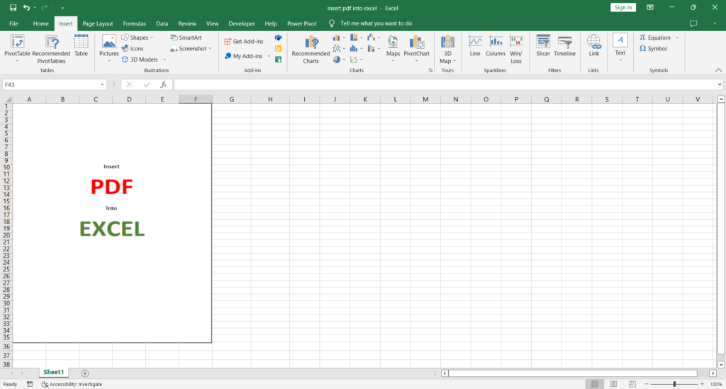 How To Insert Pdf Into Excel | SpreadCheaters