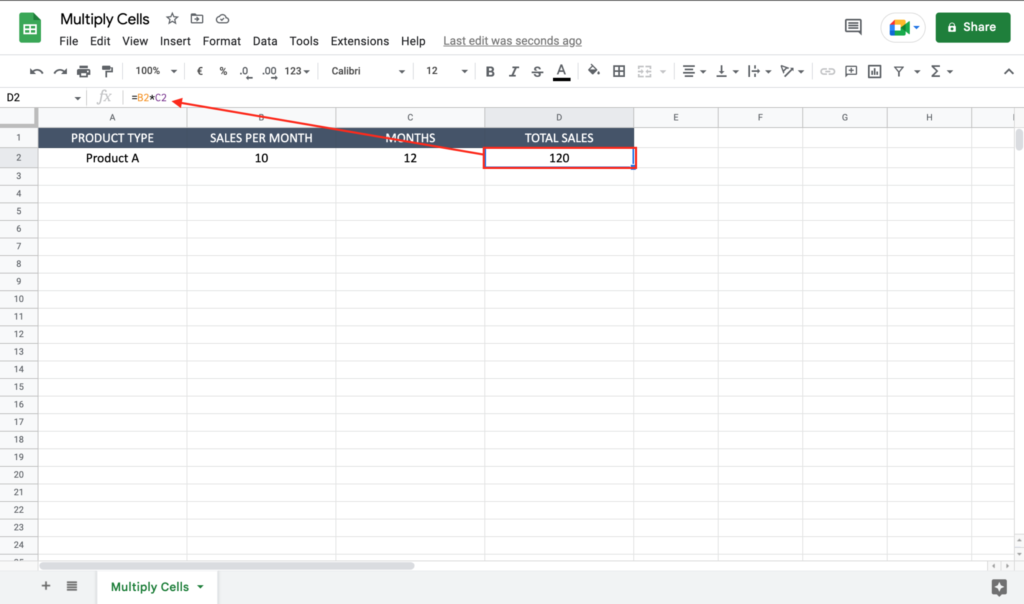 How To Multiply Cells In Google Sheets SpreadCheaters