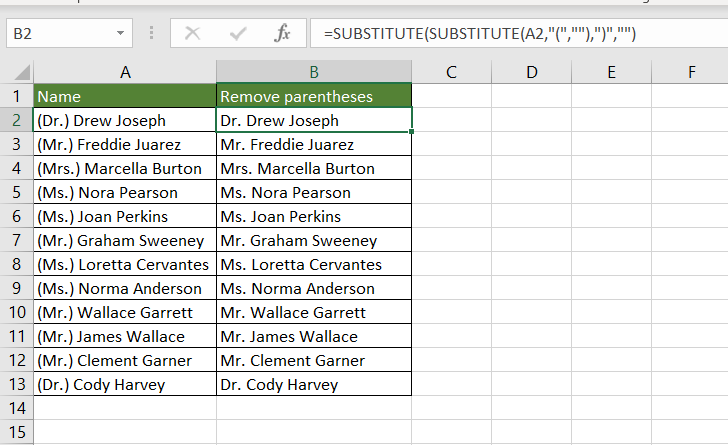 How To Remove Parentheses From Phone Numbers In Google Sheets