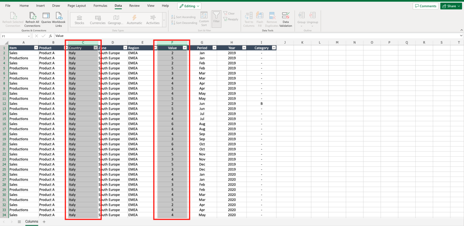 how-to-select-two-separate-columns-in-excel-spreadcheaters