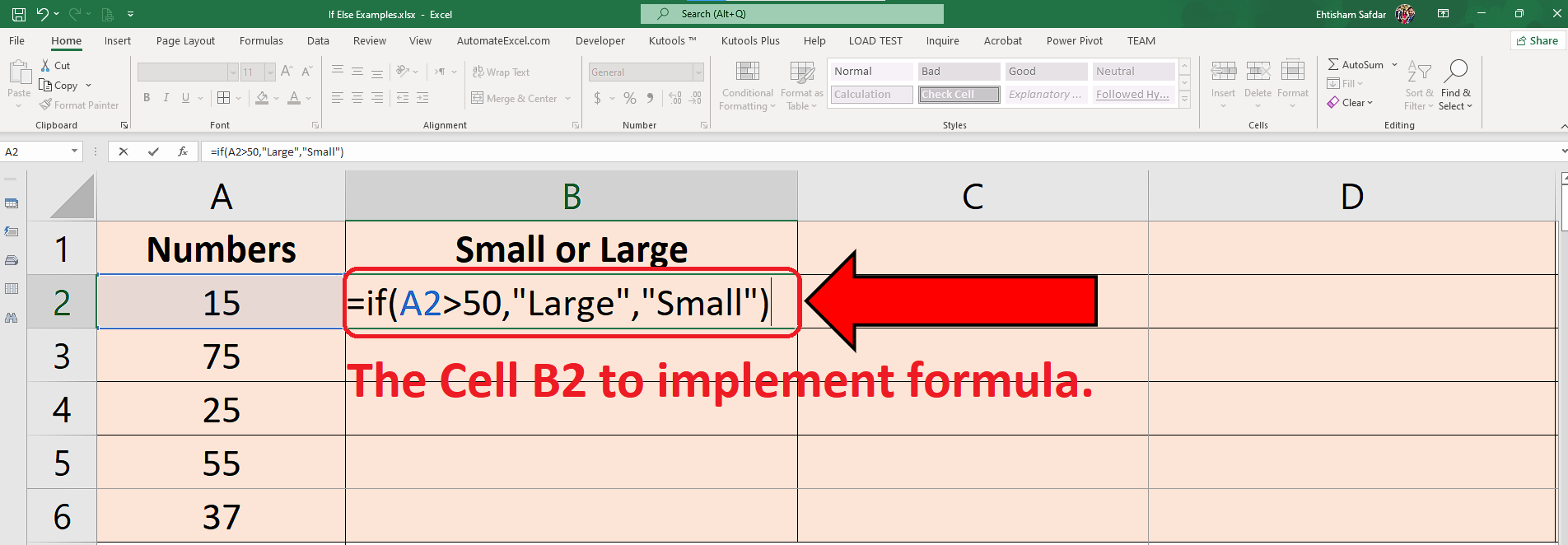 Use If Else Formula In Excel - Printable Timeline Templates