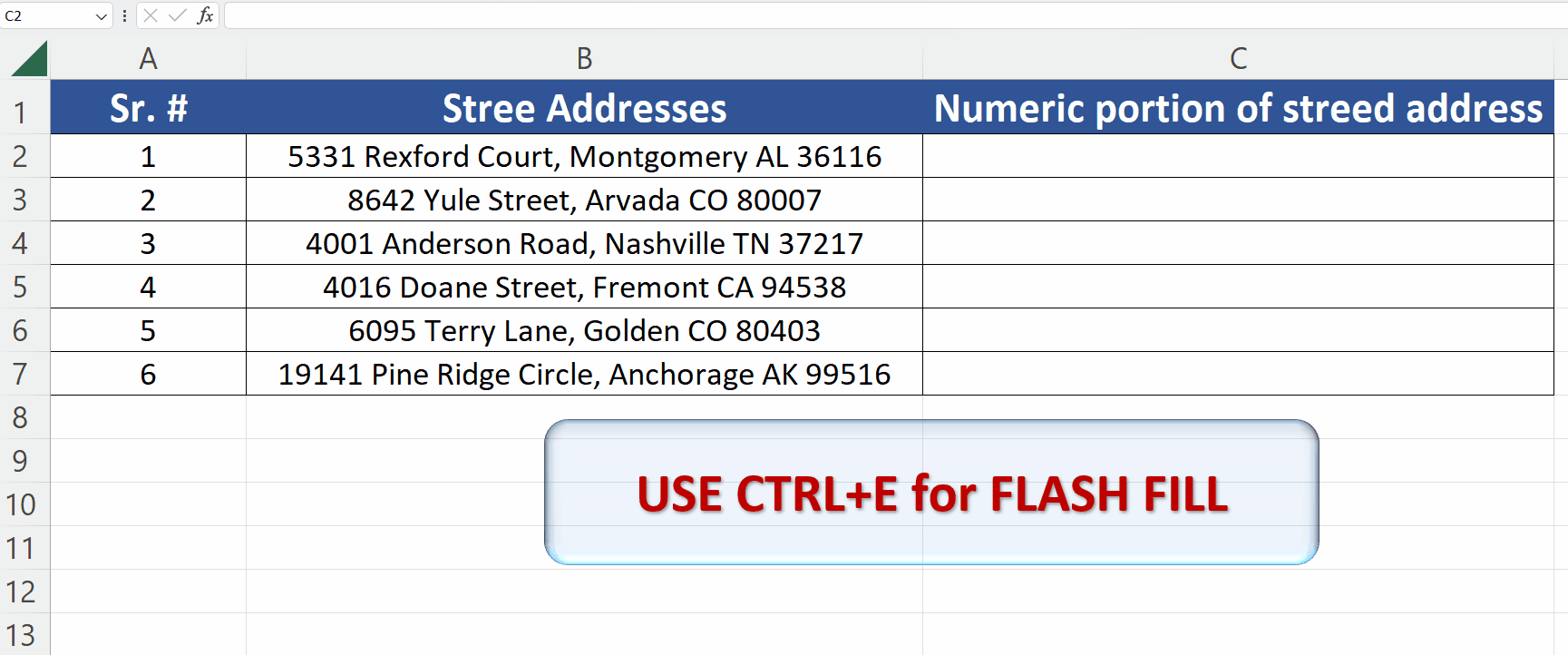 How To Extract The Numeric Portion Of A Street Address In Excel ...