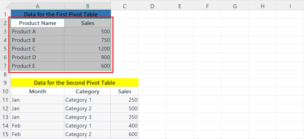 add second worksheet to pivot table