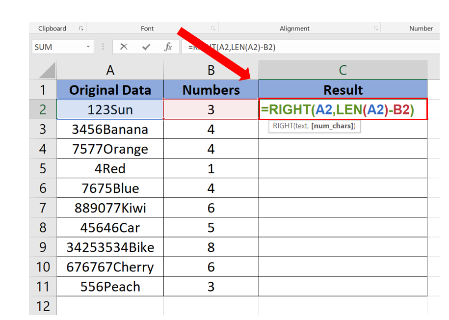 How To Remove Numbers In Excel With Formula