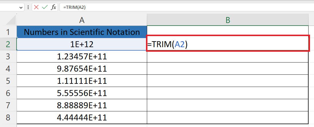 how to change scientific notation to standard form in excel