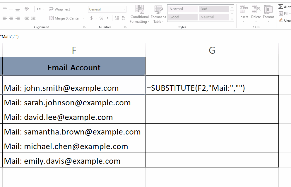 how to remove certain text from all cells in excel