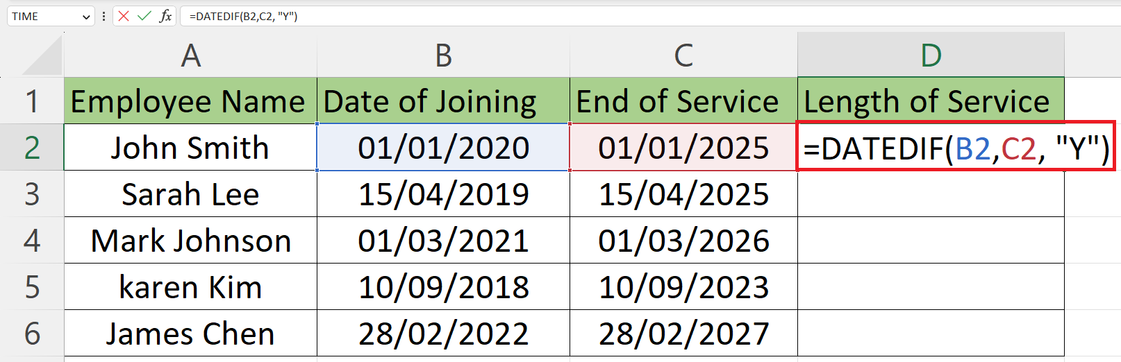 how-to-calculate-the-length-of-service-in-microsoft-excel-spreadcheaters