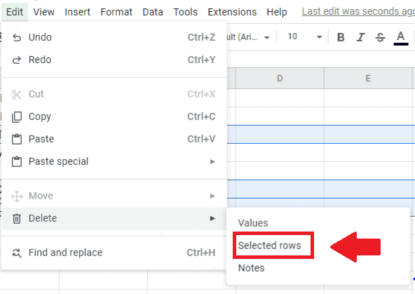 How To Delete Multiple Rows In Google Sheets