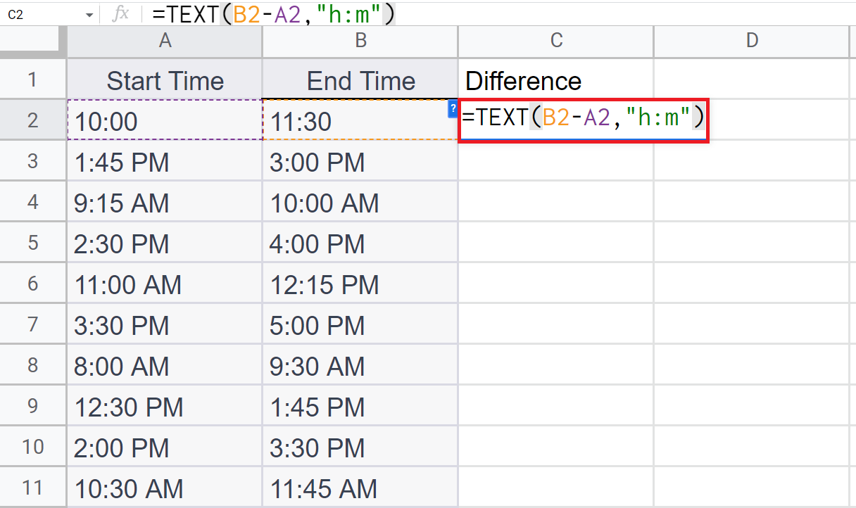 How To Subtract Time In Google Sheets | SpreadCheaters