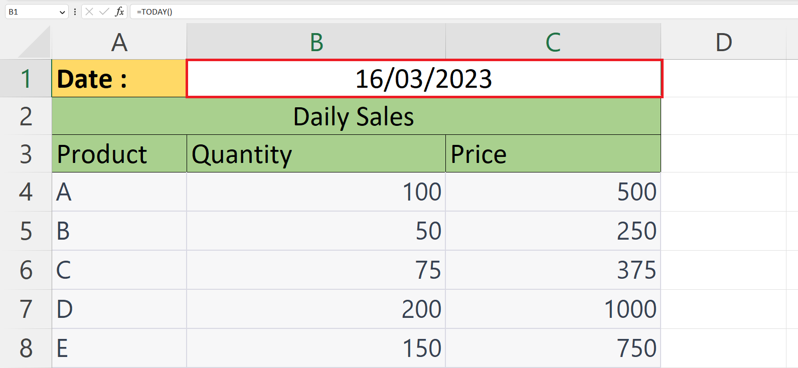 How Do You Get A Date To Automatically Update In Excel Formula