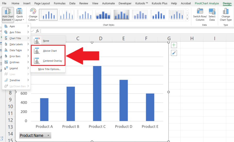 How To Add A Title To A Pivot Chart In Microsoft Excel | SpreadCheaters