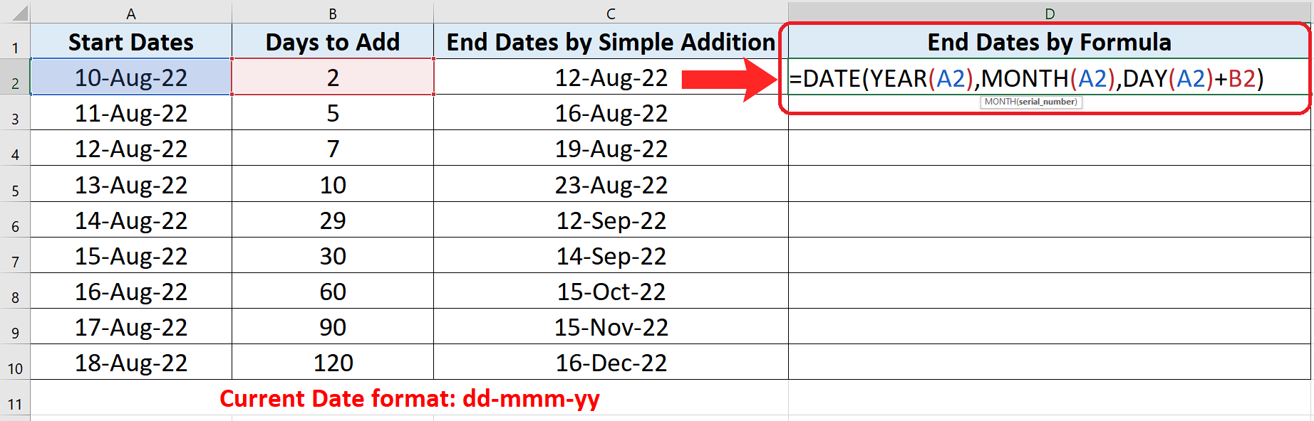 How to add days to a date in excel spreadcheaters