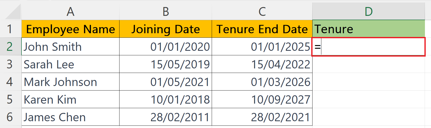 How To Calculate Tenure In Years And Months In Microsoft Excel
