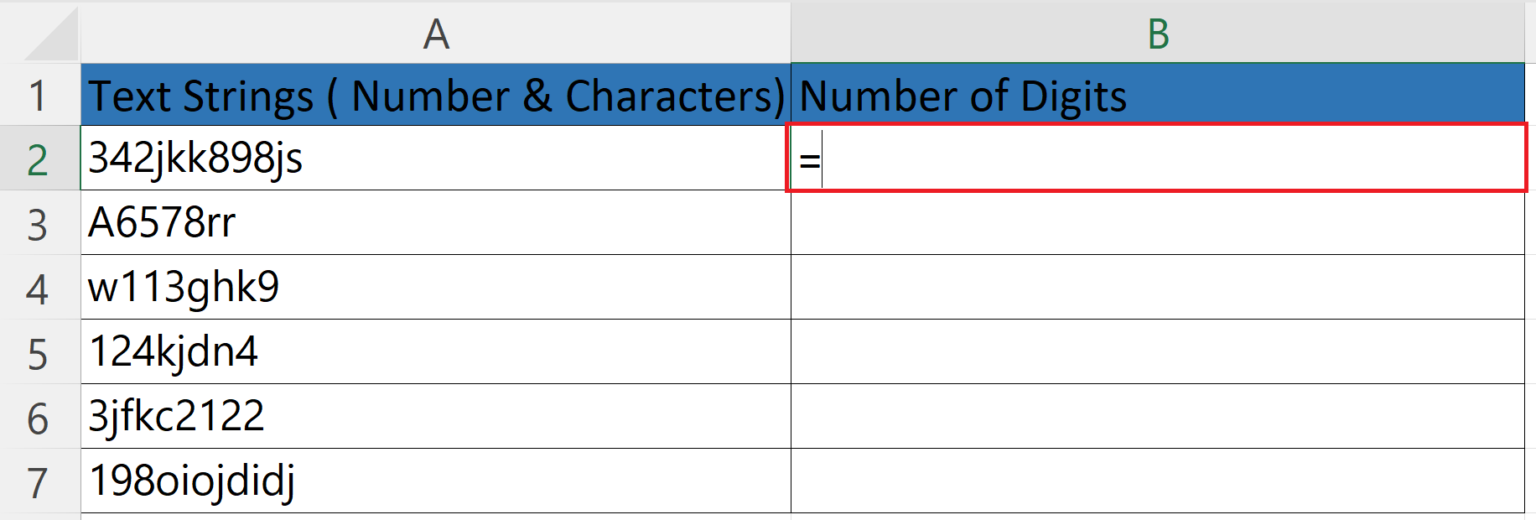 how to count number of digits in a cell