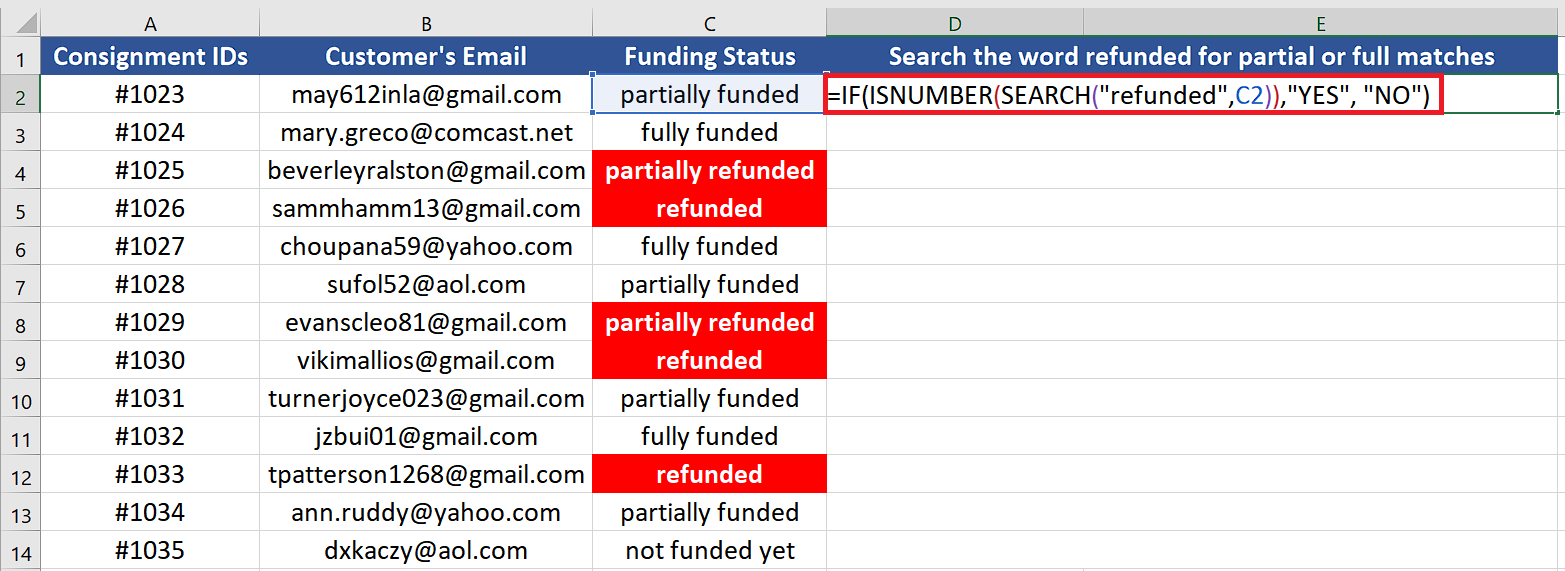 how to use if function in excel with partial text