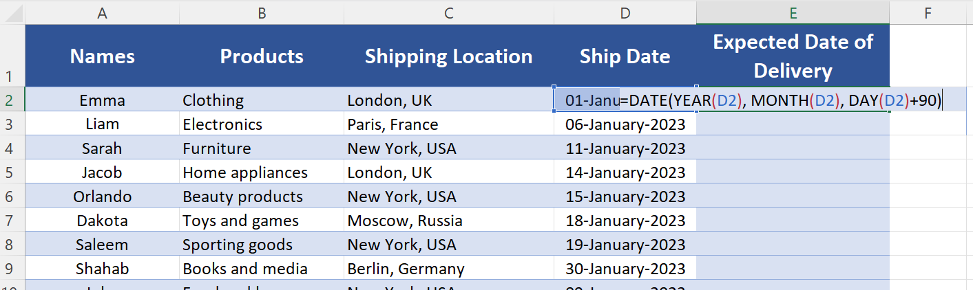 calculate-90-days-from-date-in-excel-basic-excel-tutorial