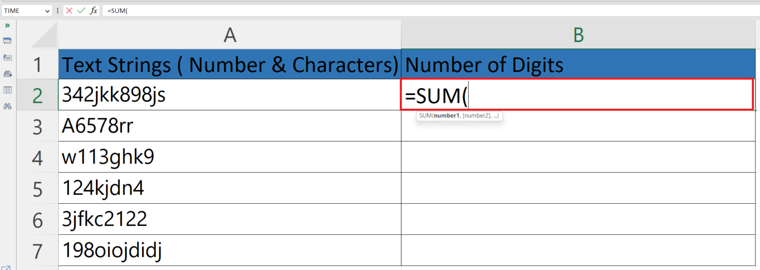 formula to count number of digits in cell