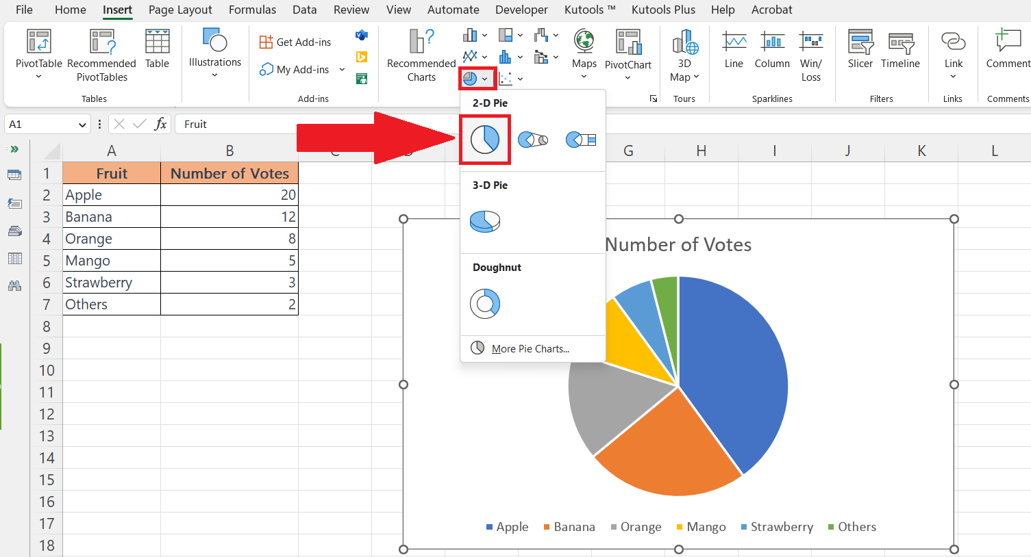 How To Make A Pie Chart In Microsoft Excel With Words | SpreadCheaters