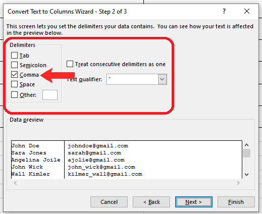 How To Select Text After A Character In Excel