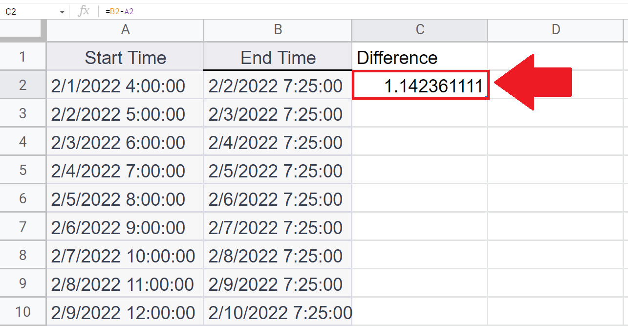 Time In Google Sheets