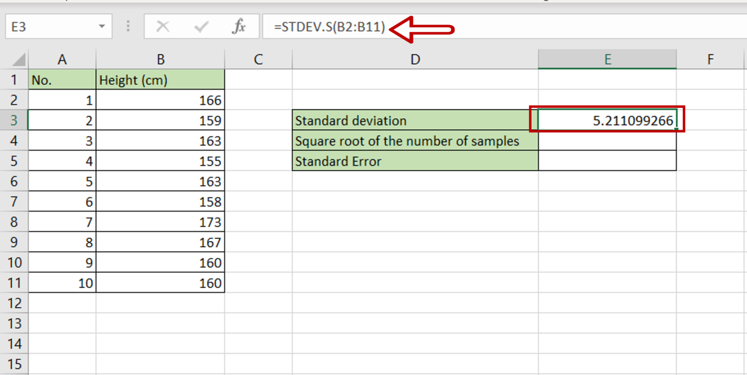 How To Calculate Standard Error In Excel | SpreadCheaters