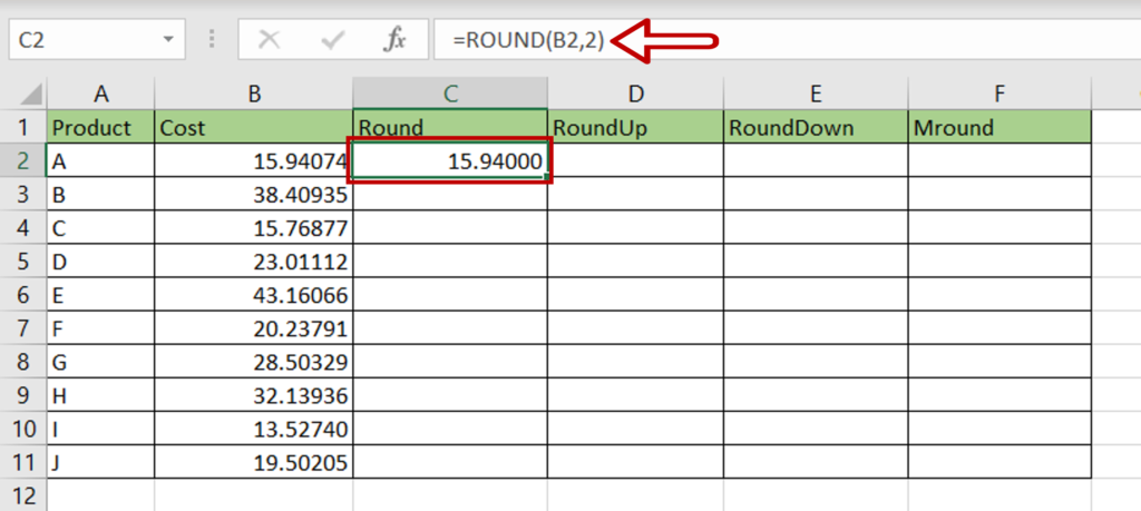 How To Round To The Nearest Hundredth In Excel | SpreadCheaters