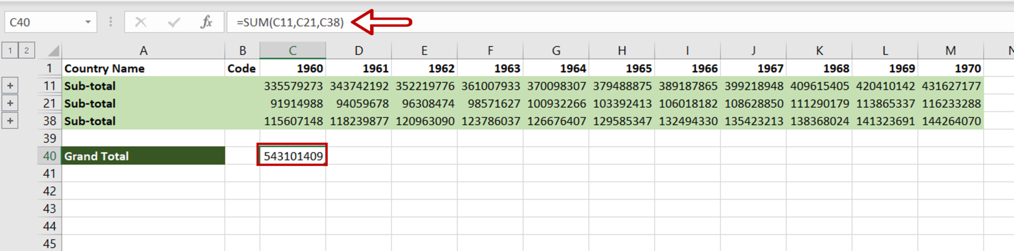 How To Sum Subtotals In Excel | SpreadCheaters