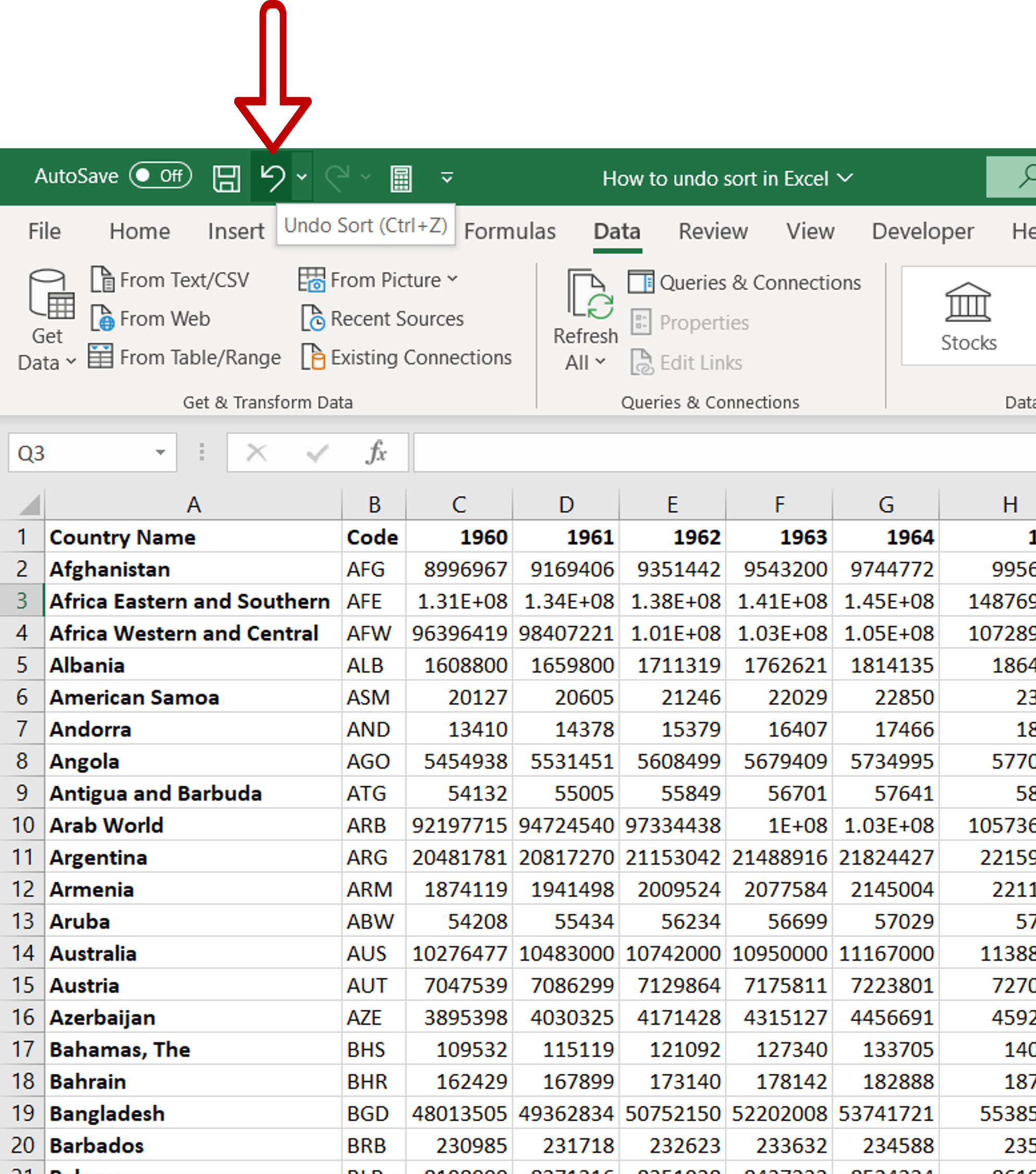 How To Undo Sort In Excel | SpreadCheaters