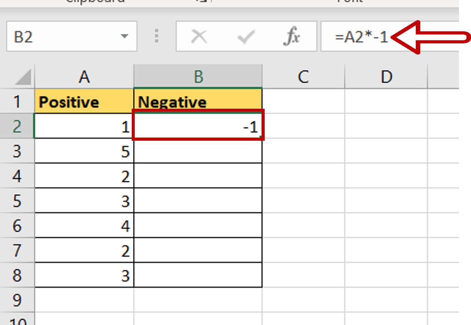 How To Make A Column Of Cells Negative In Excel