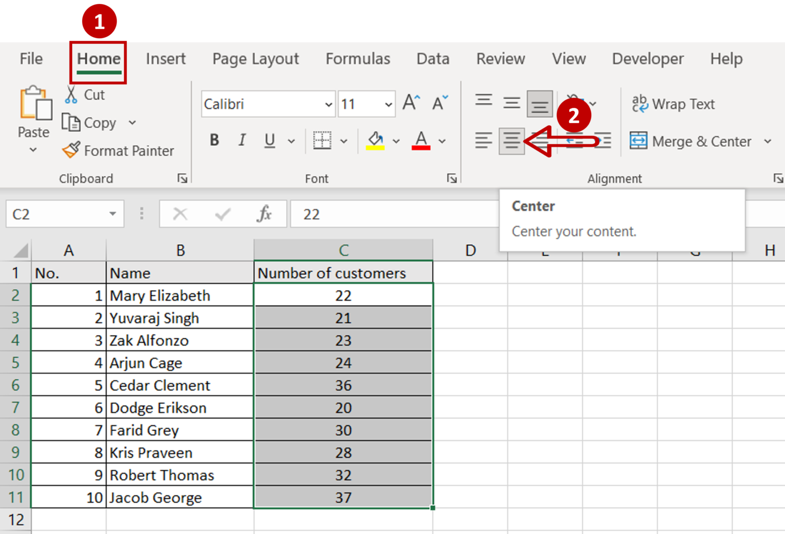 How To Apply Horizontal Centering In Excel