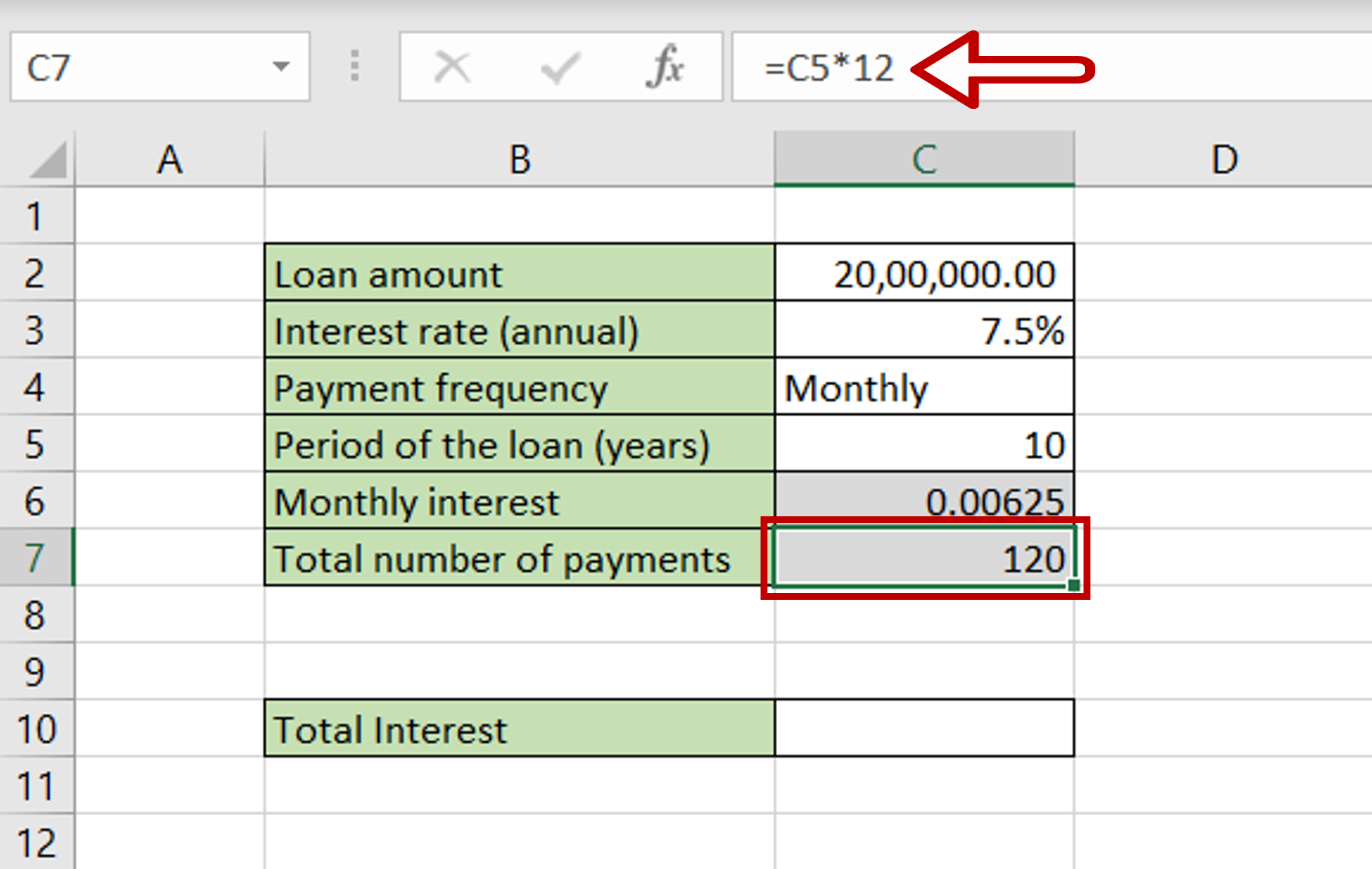 How To Calculate Total Interest Paid On A Loan In Excel | SpreadCheaters