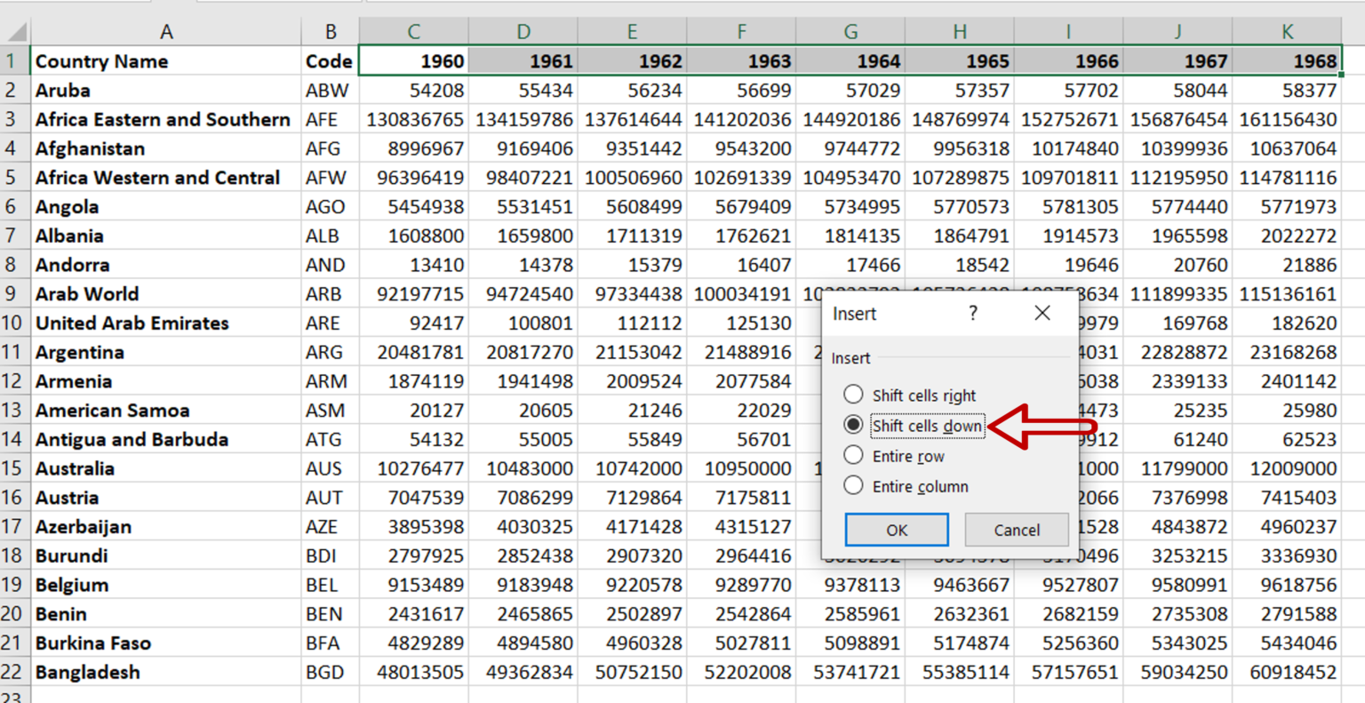 how-to-move-cells-down-in-excel-spreadcheaters