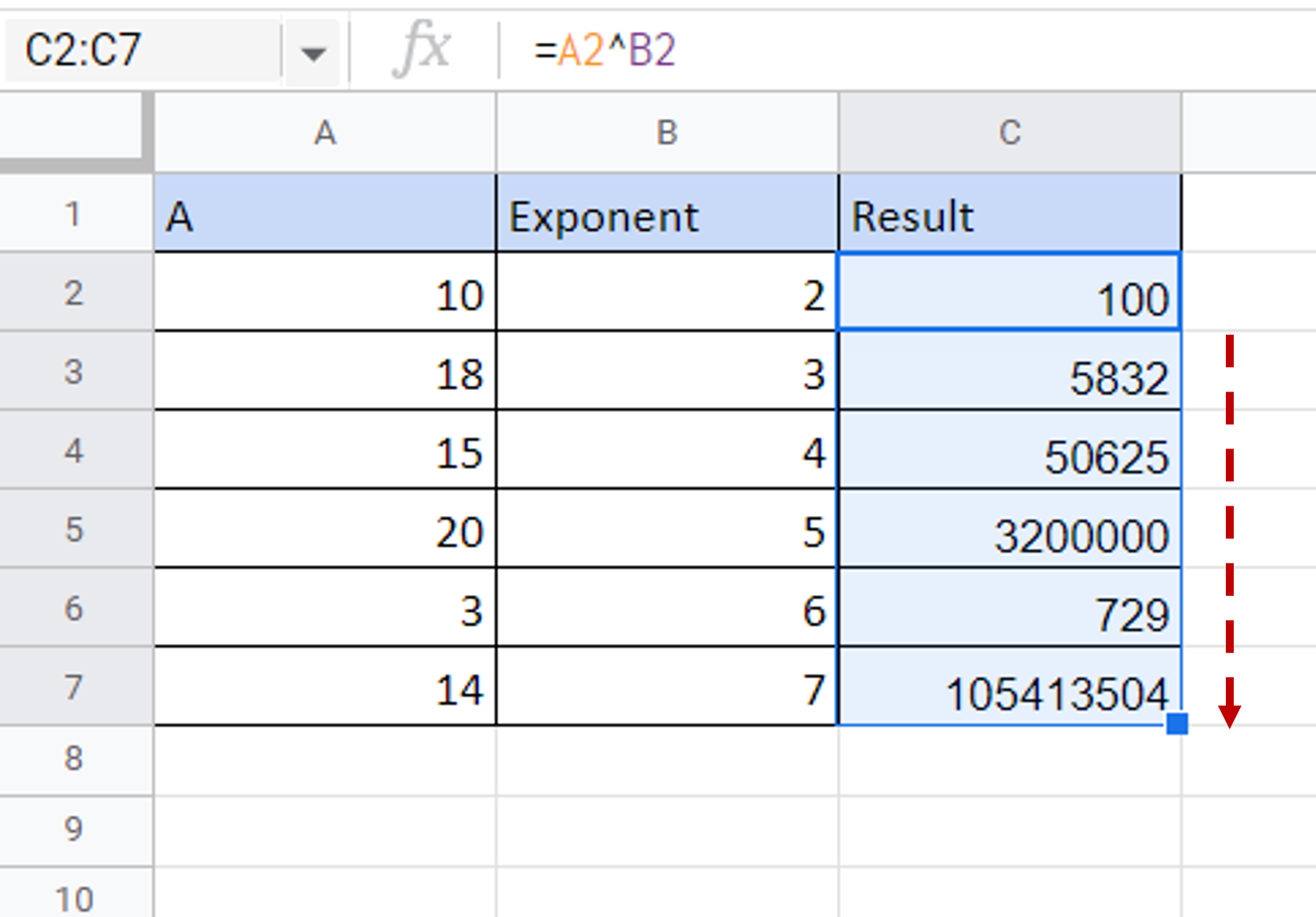 how-to-do-exponents-in-google-sheets-spreadcheaters